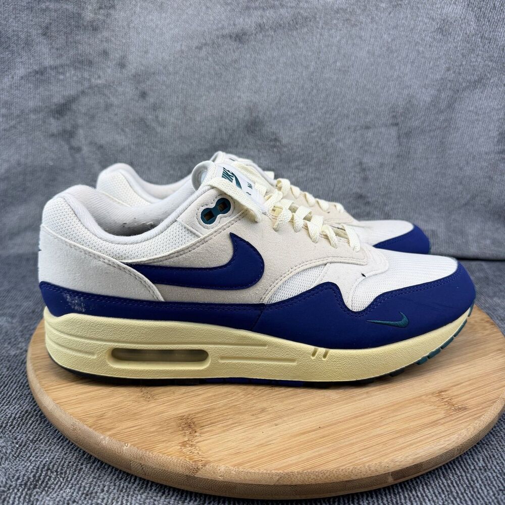 Nike Air Max 1 Shoes Mens Size 9 Blue Suede Running Sneakers FQ8048-133